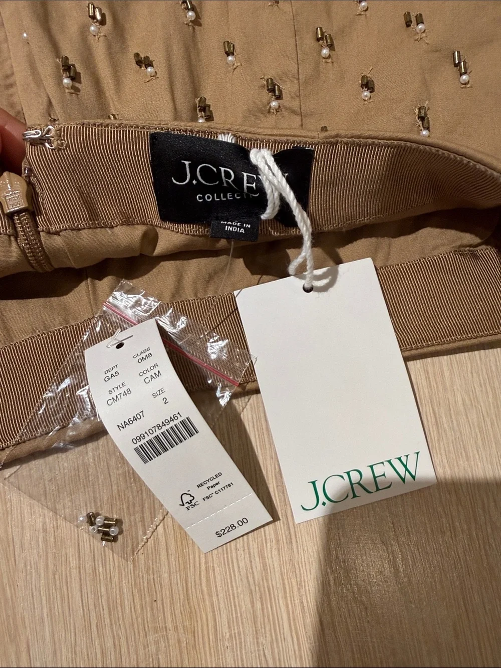 J.Crew embellished skirt